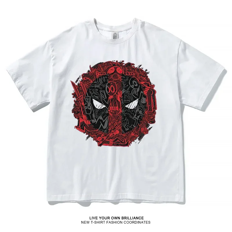 

T-Shirts Kawaii Deadpool Splatter T Shirt Men Short Sleeved T-shirt Casual Tee Cotton Slim Fit Tshirt Merch Hale Spring Summer