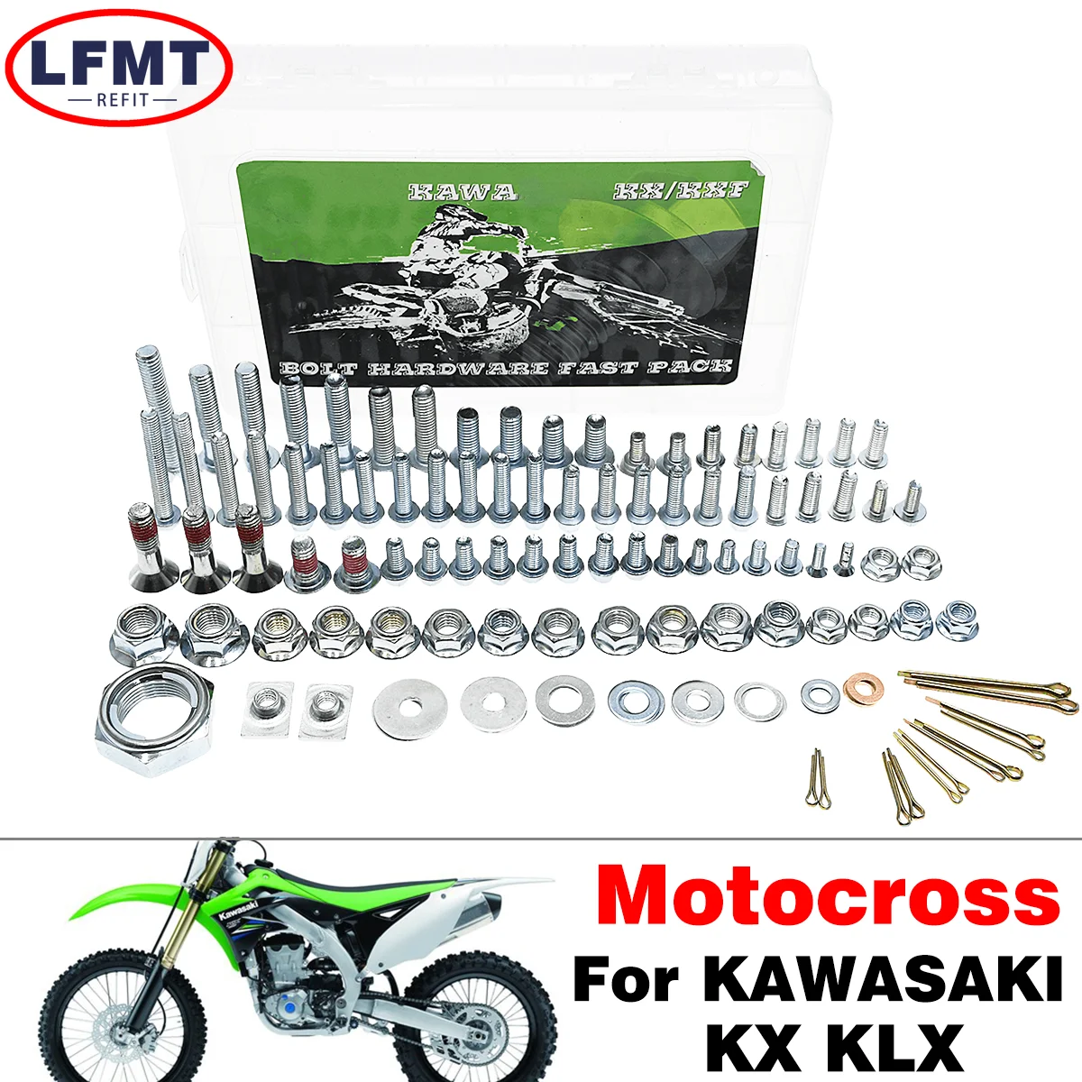 

Motocross screw Hardware Bolt Full Plastics Fastener Kit For KAWASAKI KX80 85 KX100 KX125 KX250 KX450 KLX450 2003-2024 Dirt Bike