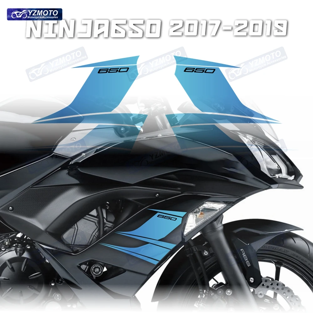 For NINJA650 NINJA 650 EX650 2017 2018 2019 Motorcycle Racing Left And Right Side Panels Fairing Reflective Decal Stickers Kit