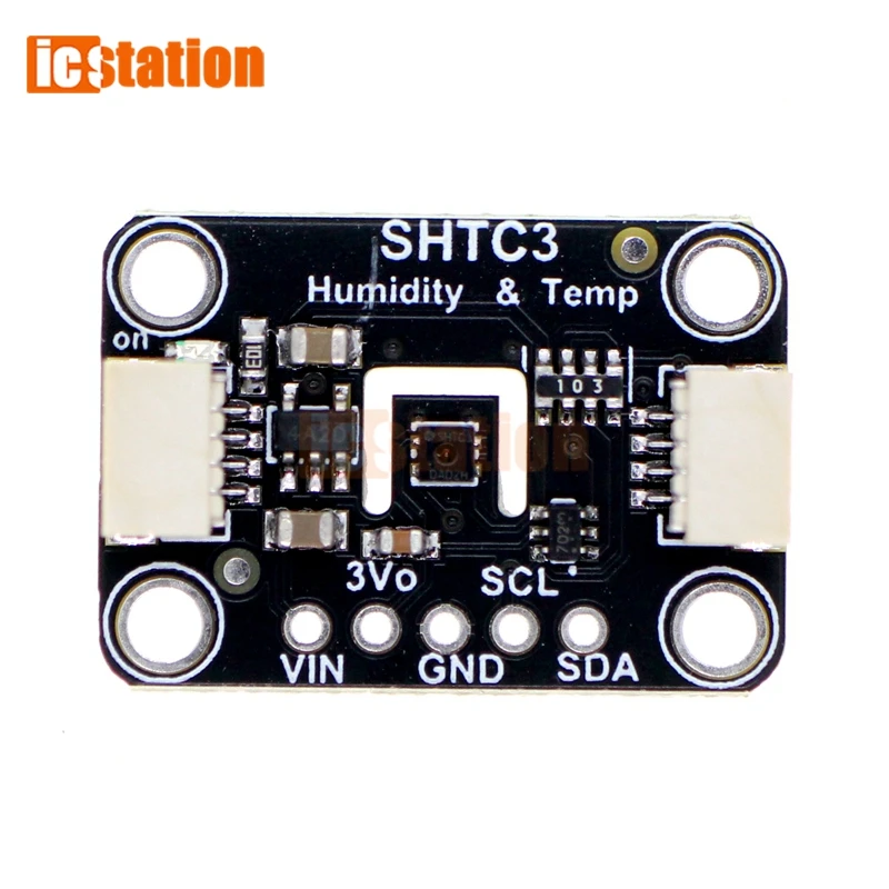 SHTC3 high-precision temperature and humidity sensor module features an I2C interface with a voltage range of 2.4 -5.5V
