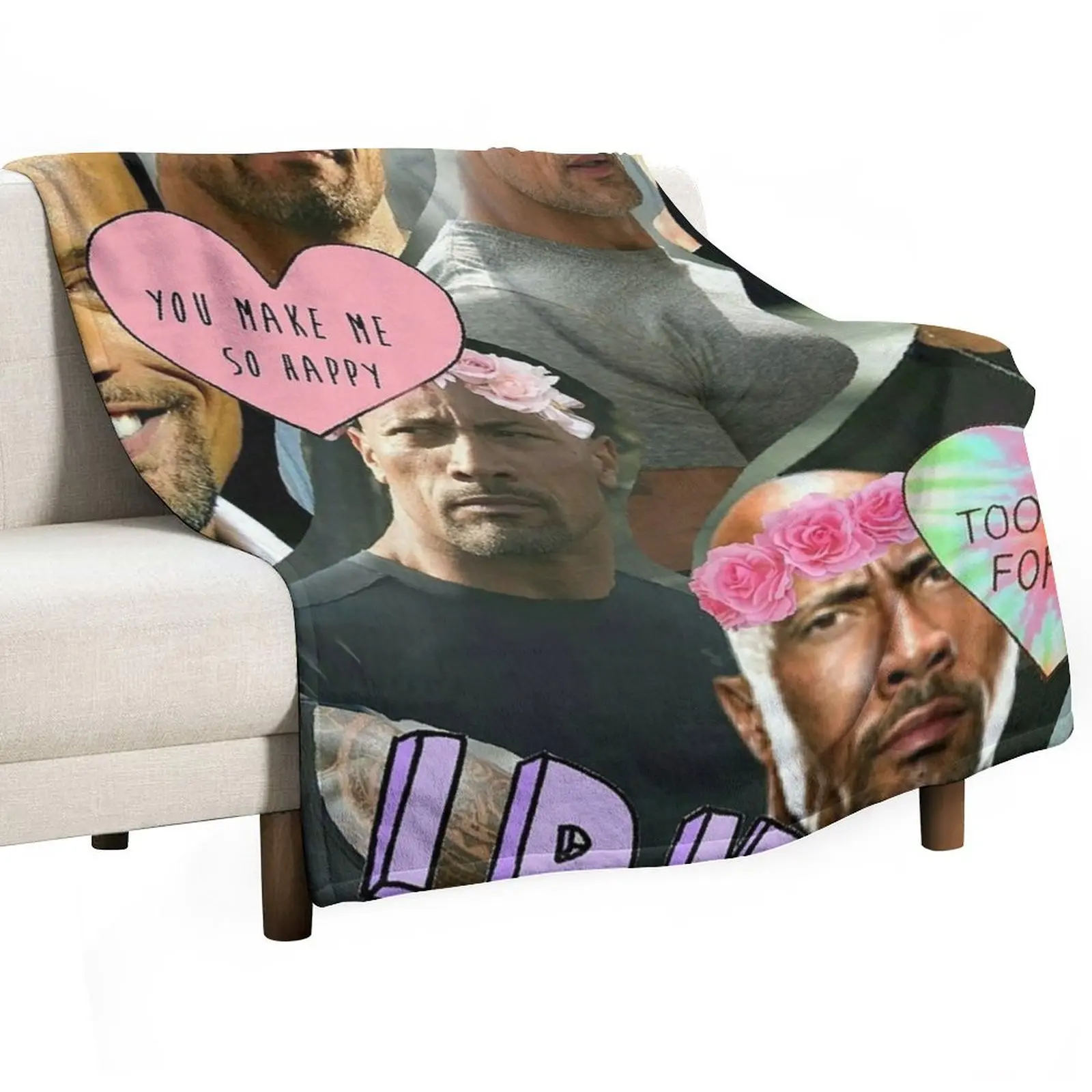 The Rock Dwayne Johnson Throw Blanket Thin Soft Blanket for Summer Night Sleeping