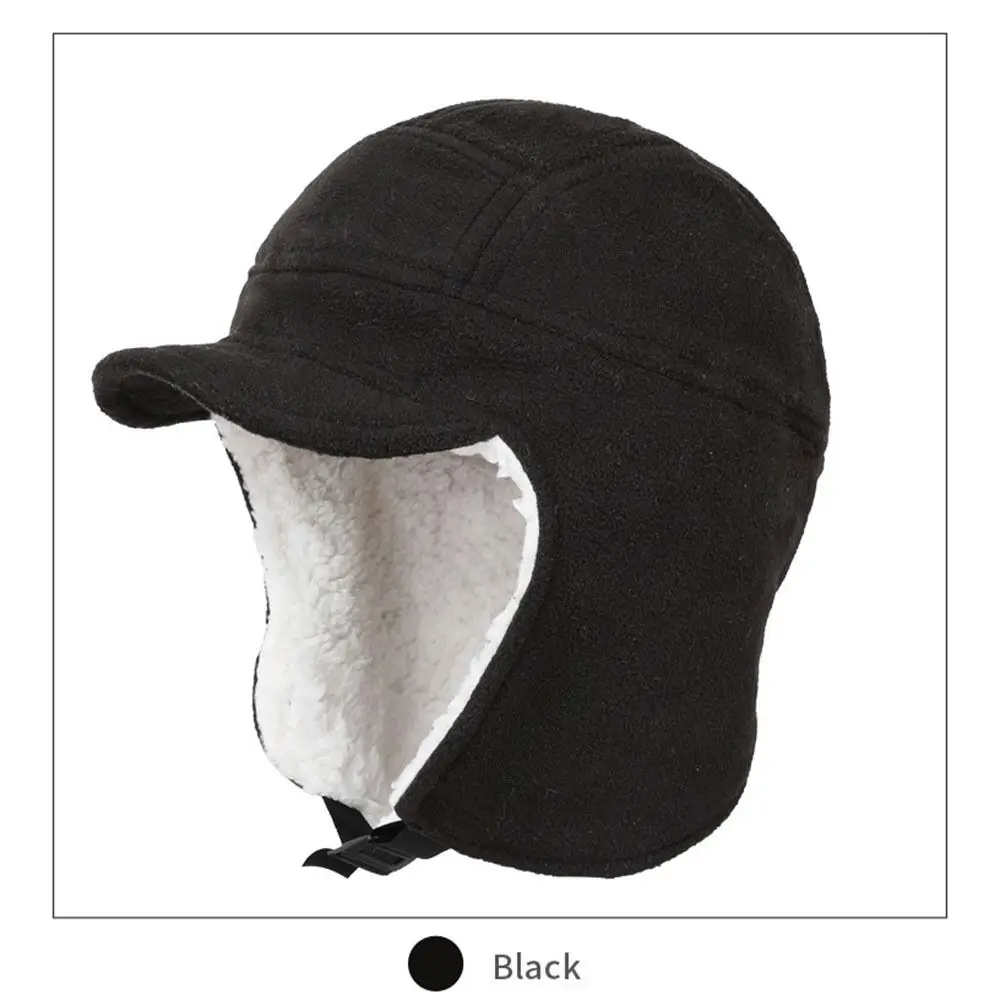 

Unisex Windbreak Ear Protection Plush Cap Thermal Fleece Lining Winter Earflap Hat Keep Warm Soft Riding Earflap Cap Outdoor