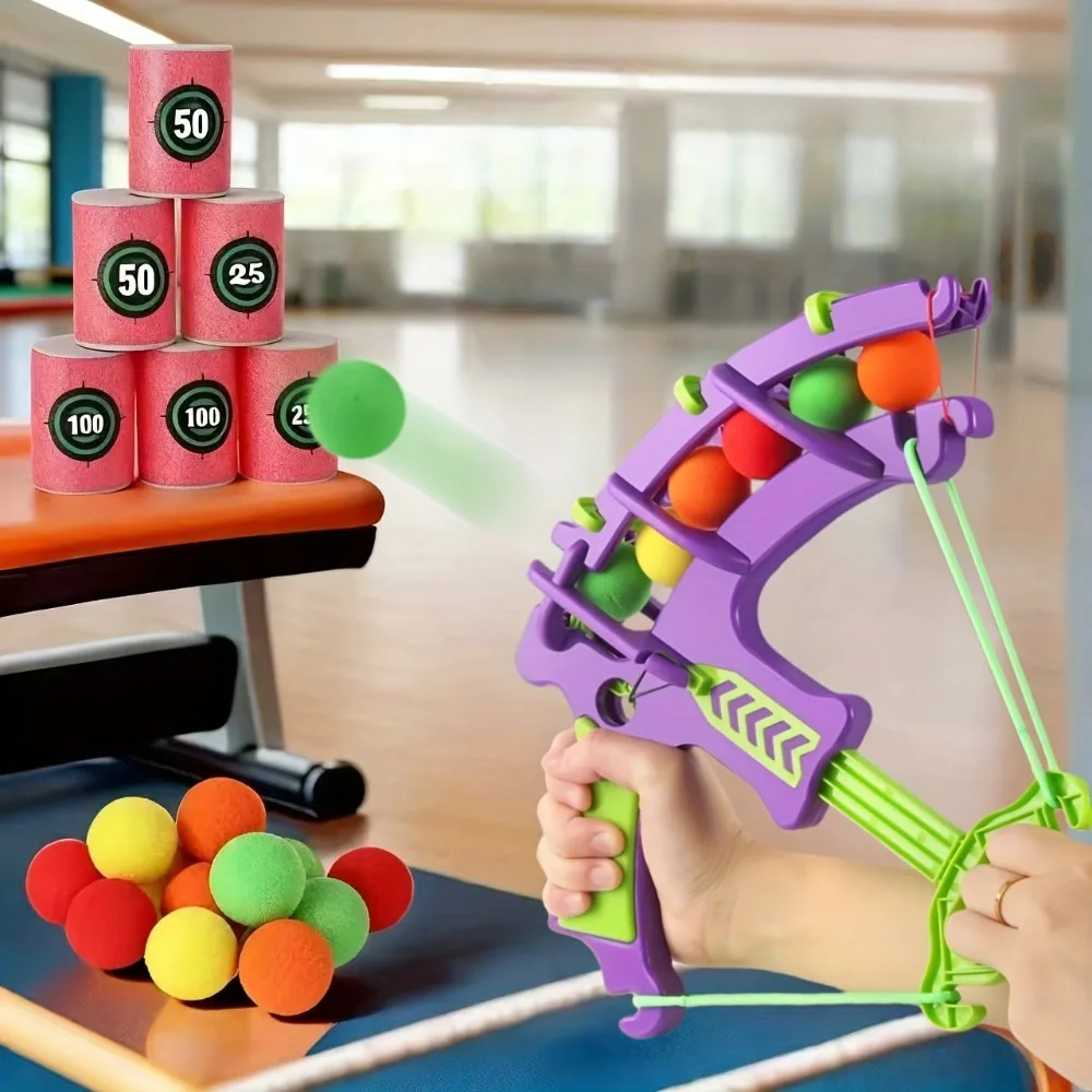 Interactive Archery Game Set with Colored Balls, Indoor/Outdoor Family Fun and Parent-Child Bonding, Educational Soft Dart Toy