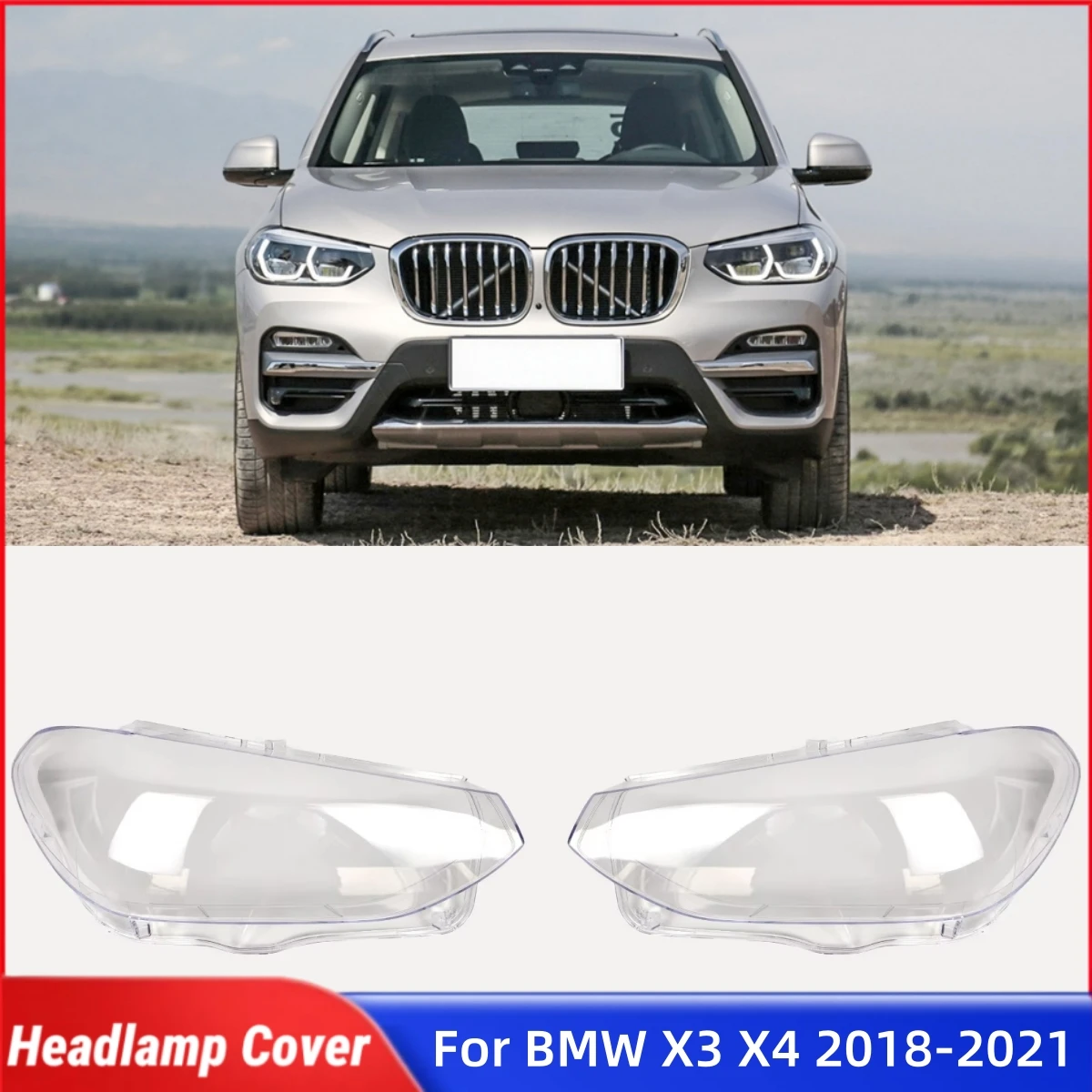 

For BMW X3 X4 G08 2018 2019 2020 2021 Accessories Car Lampshade Headlights Glass Car Front Headlight Lens Cover Lights Shell