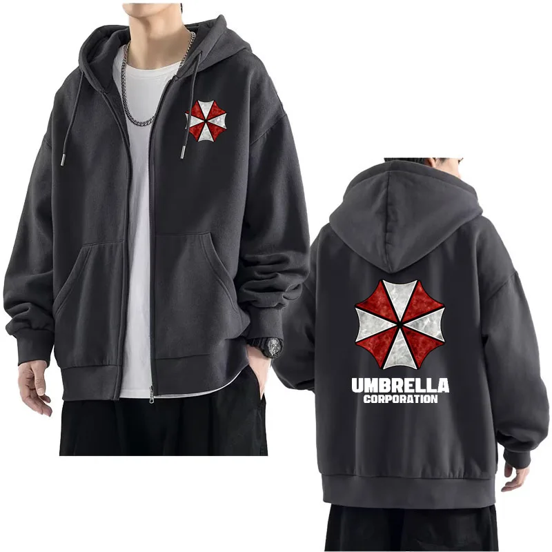 Spring Autumn oversized men\'s hoodie Sweatshirt Umbrella Corporation Casual sports Harajuku long sleeve zipper cardigan top