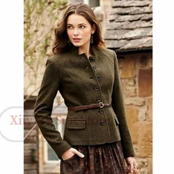 Hits Winter 2023 Womens Women's Jacket Woolen Single Breasted Business Casual Jacket Woman Clothing Wool Blend Coat Jackets