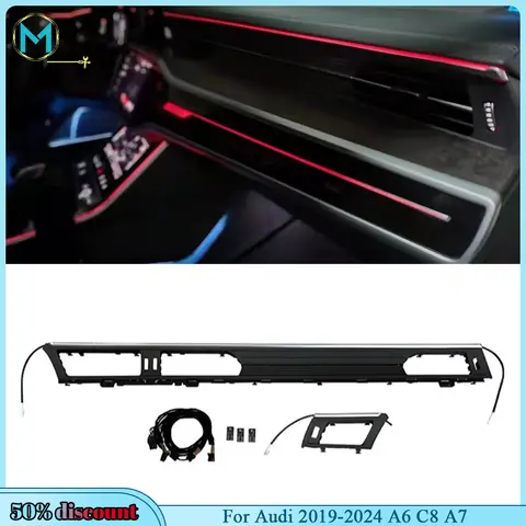 Audi 2019-2024 A6 C8 A7용 대시보드 다색 주변 조명