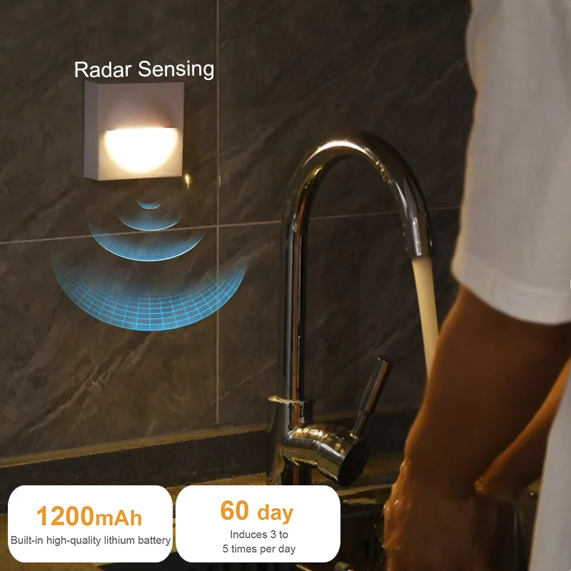 

Radar Sensor Light Magnetic Track Light Magnetic Attraction Motion Sensor Light Suitable for Bathrooms Kitchens and Bedrooms