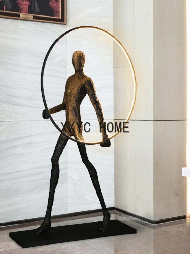 Abstract humanoid  sculpture floor lamp department lobby exhibition room character design creative