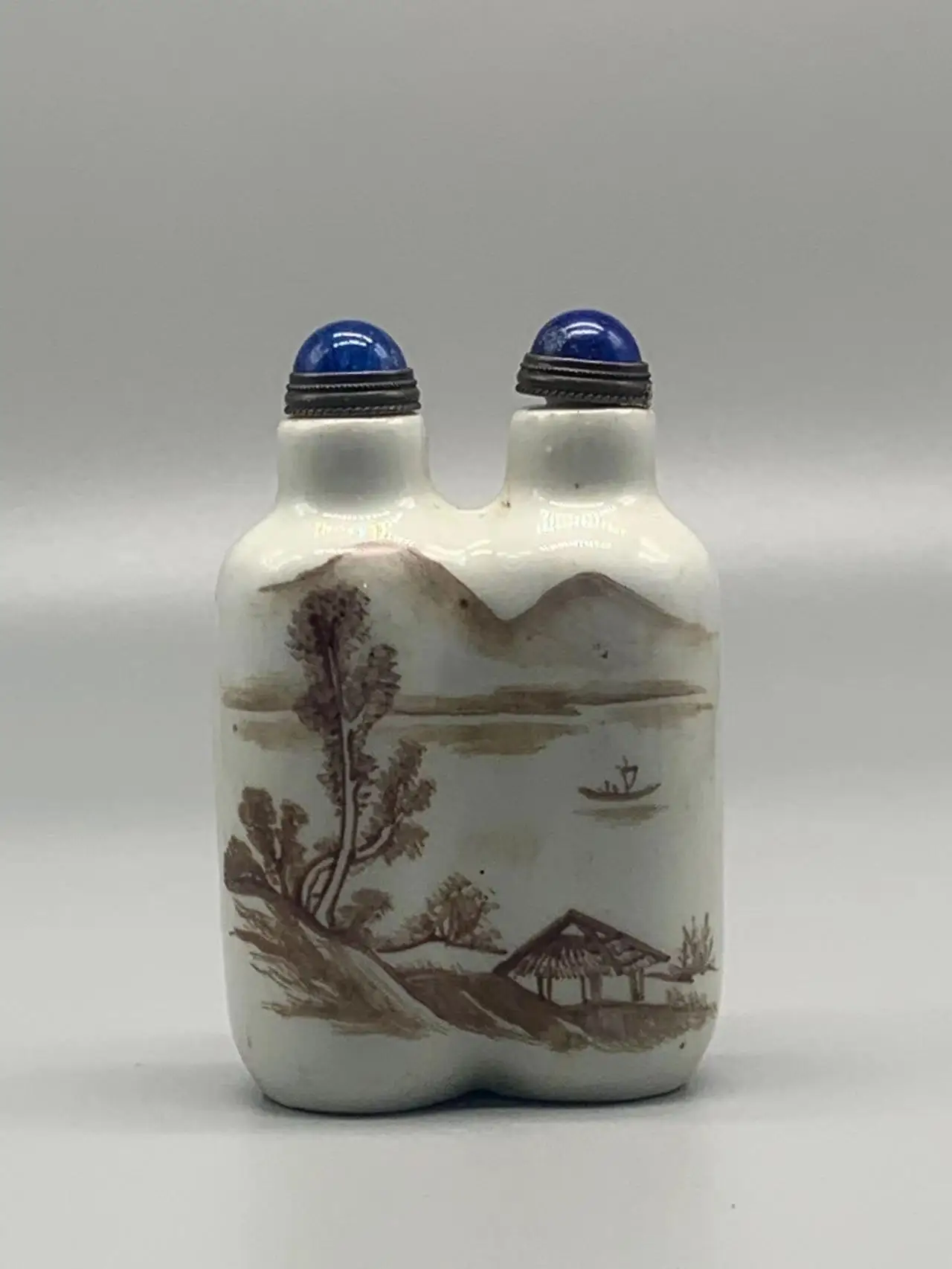 Collectable old porcelain snuff bottle,Landscape,with Mark,free shipping