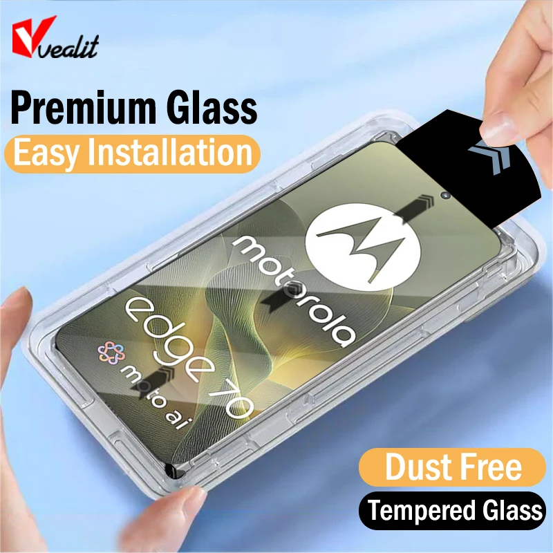 

1-2pcs Easy Installation Dust-Free Tempered Glass for Motorola Edge 70 60 50 Neo ThinkPhone 25 Screen Protector Cover