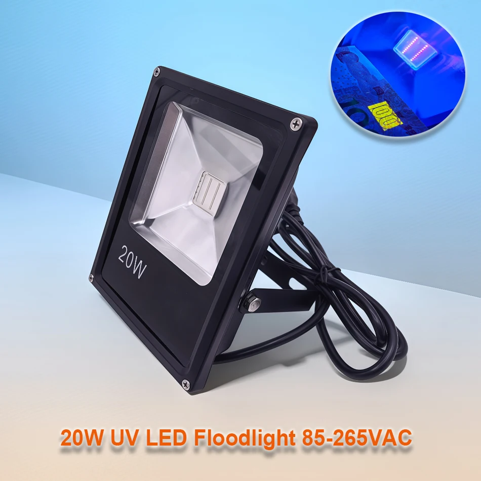 UV LED Floodlight Motion Sensor Waterproof Stage Light 20W High Power Ultra Violet Blacklight AC85-265V