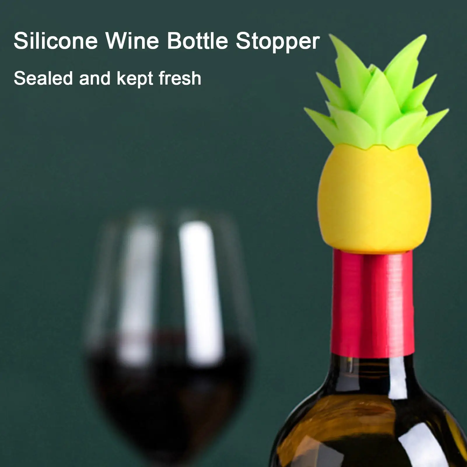 Wine Stopper Reusable Pineapple Shape Beverage Preservation Wine Stopper Funny Bottle Topper for Brandy Champagne Vodka Beer