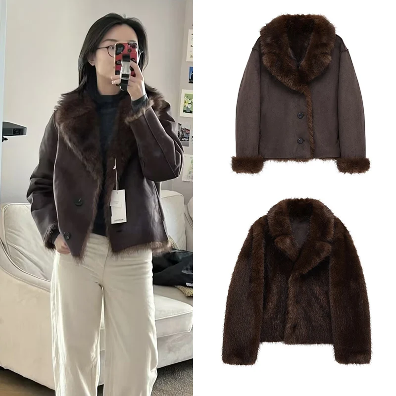 

Новинка 2023 года, женские зимние куртки, 2-лицевые шубы и куртки, зимние уличные элегантные женские уличные теплые дорожные пальто с длинными рукавами