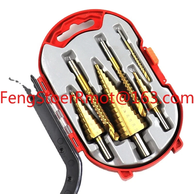 

6 Pcs HSS Steel Titanium Step Drill Bit Set 4-12/20/32mm Metal Hole Cutter Wood Cone Core Drilling Hole Saw Tool Twist Saw Drill