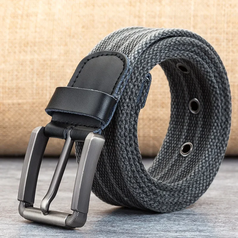 

New Canvas Men's Woven Belt Luxury Metal Needle Buckle Army Tactical Nylon Belt Women's Jeans High Quality Military Belt