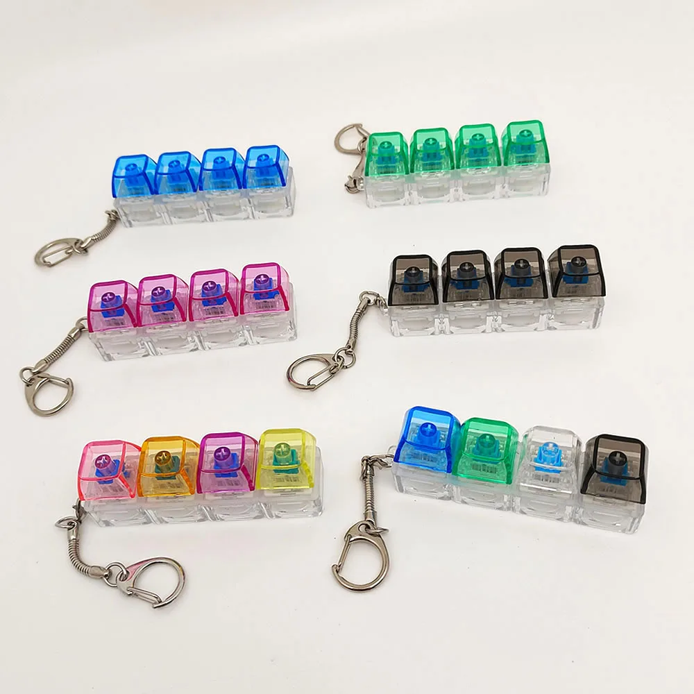 Fingertip Press To Decompress Toy Transparent Keycap Keyring Keychain Mobile Phone Backpack Pendant Game Novelty Pop Fidget Toy