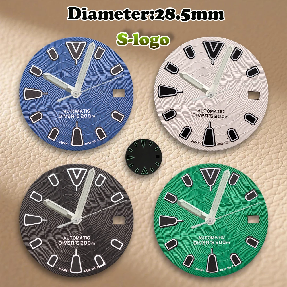 S Logo 28.5mm Lotus flower Dial NH35/NH36/4R/7S Movements High Quality Watches for men Watch Modification Accessories