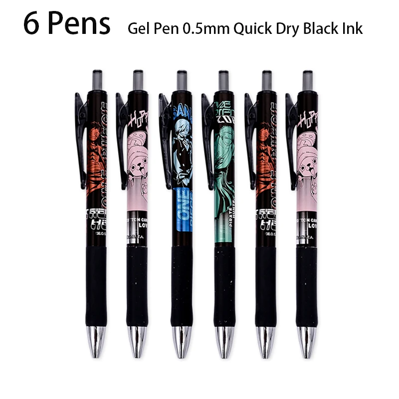 M&G 6/12Pcs Gel Pen 0.5mm Quick Dry Black Ink Anime Appearance Signature Pen Office School Supplies Stationery Shop