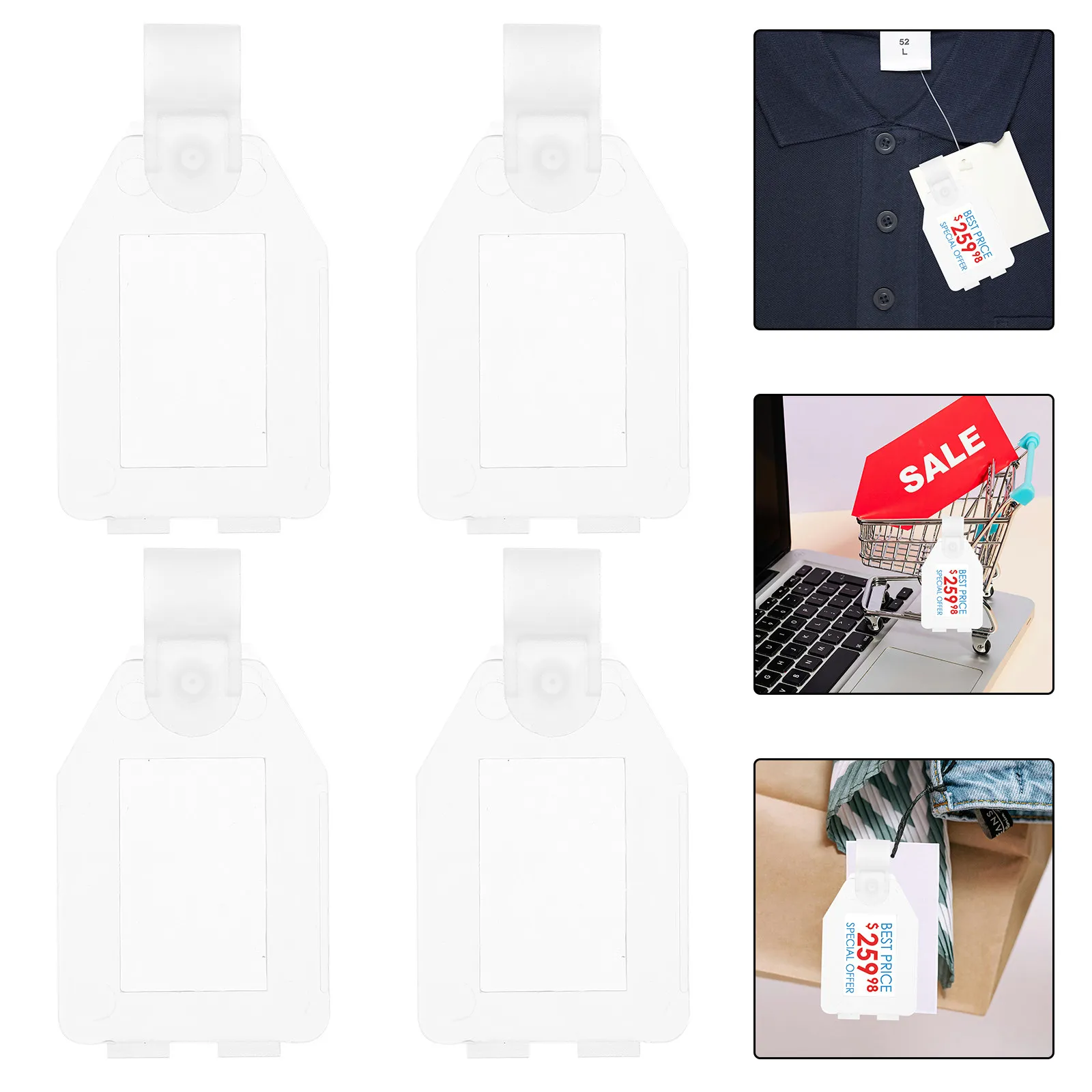 

20Pcs Price Label Holders Clear Acrylic Retail Display Signs for Supermarket Grocery Store Shelf Merchandise Tag Holders Card