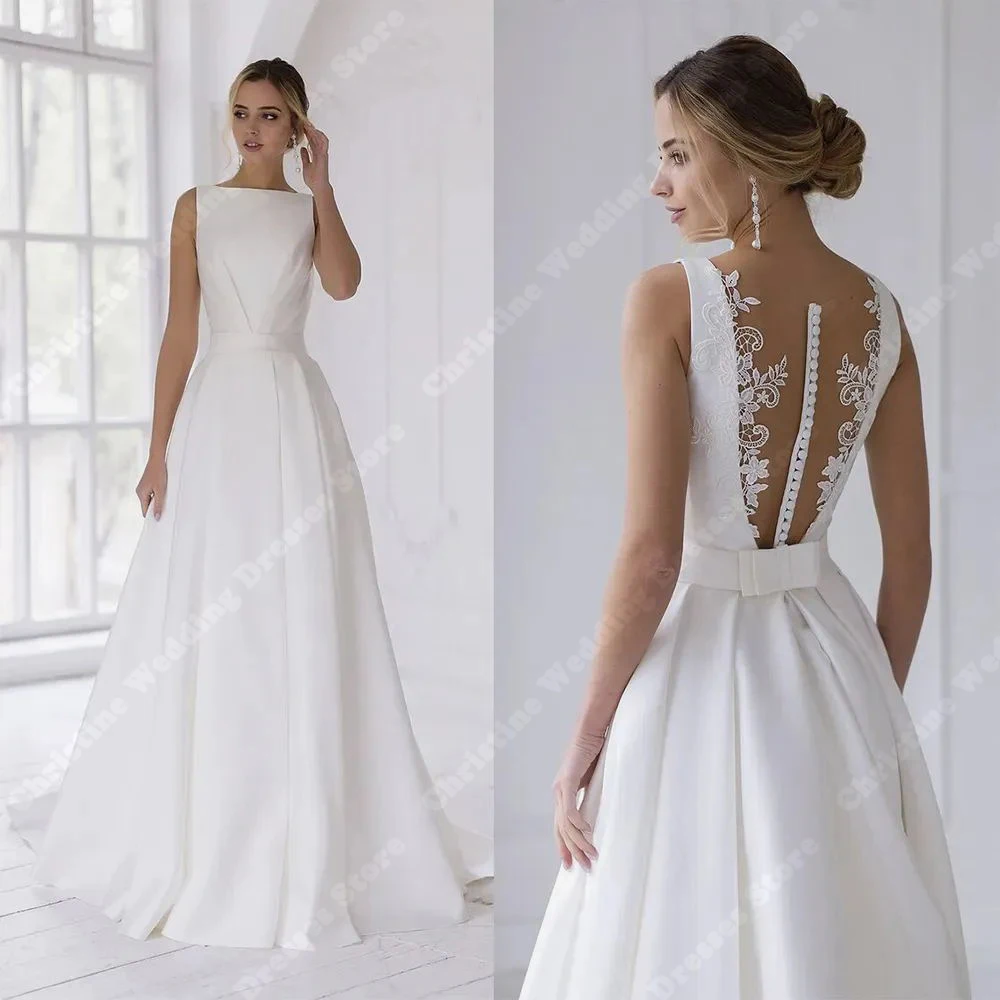 Elegant Women Wedding Dresses Sexy Sweetheart A-Line Bridal Gowns Mopping Length Ball Vestidos De Casamenro Linha A Brilhante