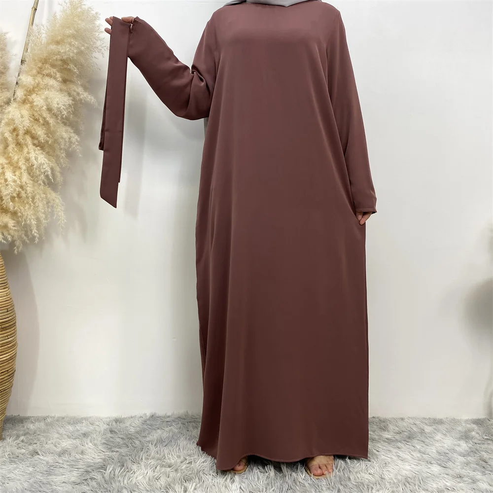 عباية إسلامية موضة جديدة فستان ساخن تركيا العربية دبي رداء بلون سادة مع جيوب فستان نسائي طويل 33