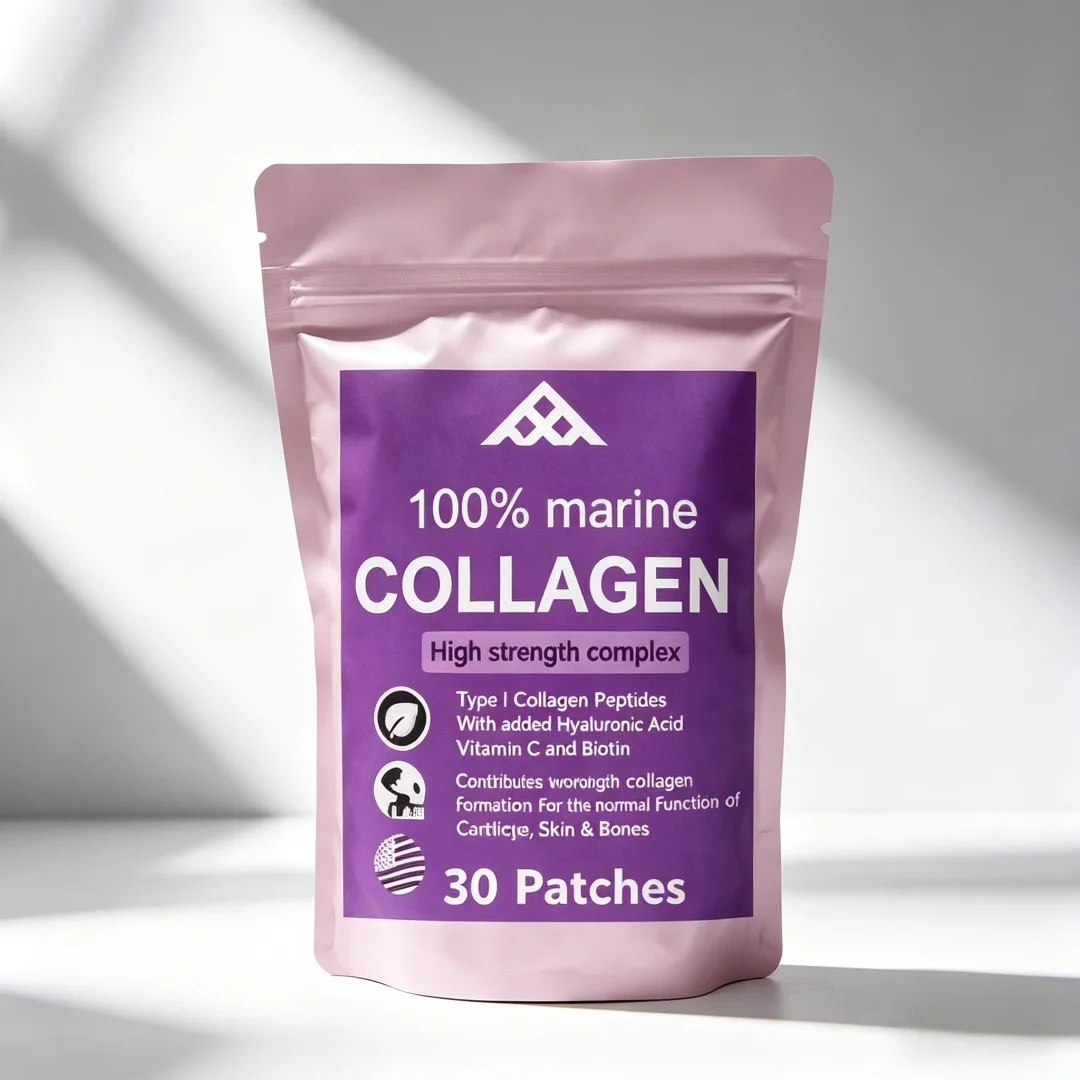 Marine Collagen Patch with Hyaluronic Acid, Vitamin C & Biotin – High - Strength Skin, Cartilage & Bone Support for Men & Women