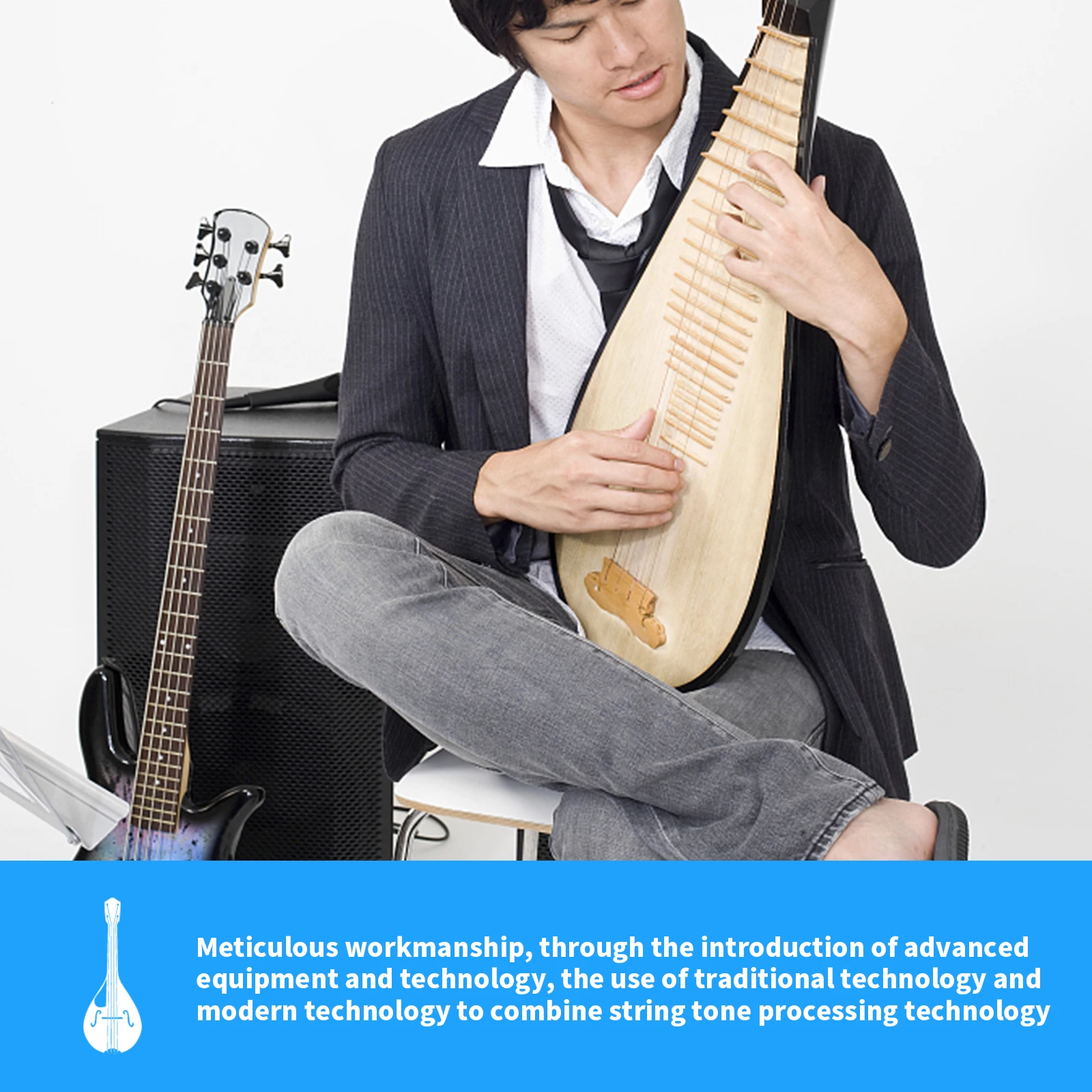 

4pcs Full Set Pipa Strings Durable Replacement Crisp Sound Practical Changing Kit For Learners Musicians Classical Players Pipa