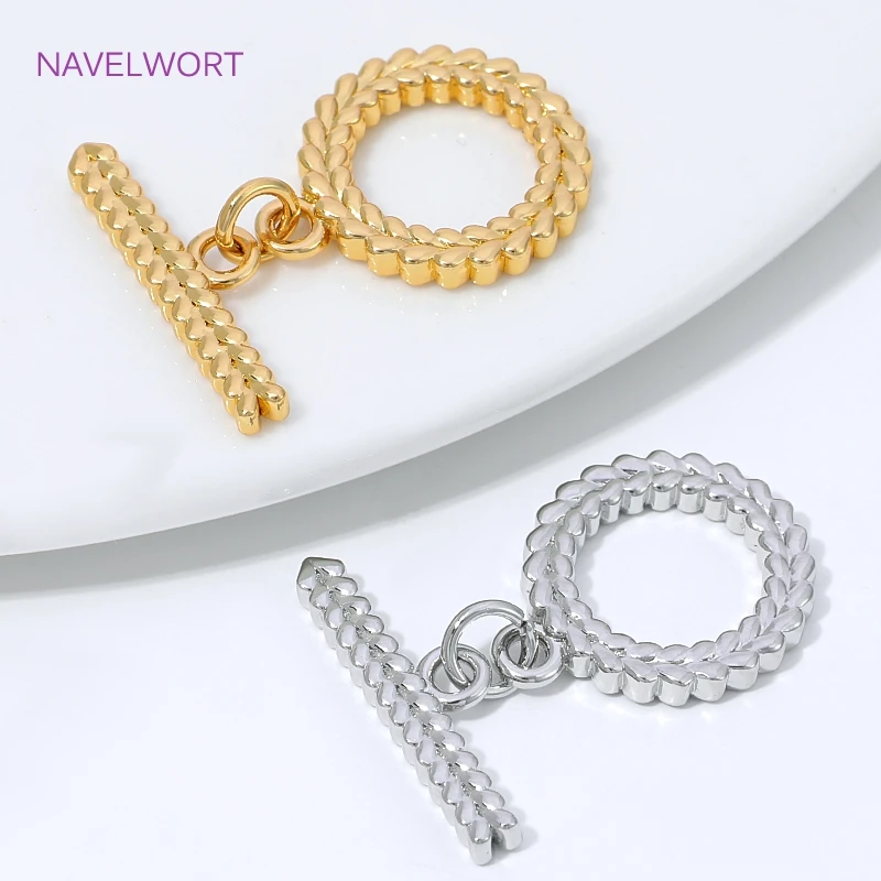 2/4/6 Stück 18K vergoldeter unregelmäßiger Knebelverschluss-Verbinder, Messing-OT-Verschluss für die Schmuckherstellung, DIY-Armbandherstellungsmaterial – Detail 32