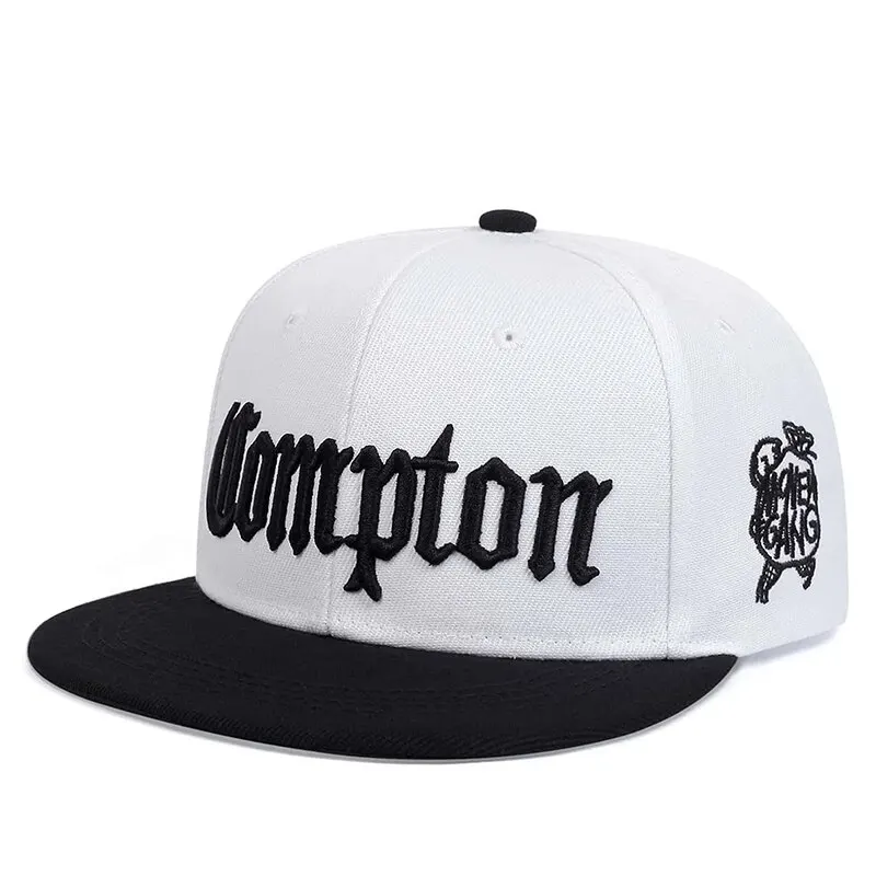 Nowa czapka z daszkiem COMPTON Street Dance czapka typu Snapback Hip Hop nakrycia głowy dla mężczyzn kobiety dorosły Outdoor Casual czapka z