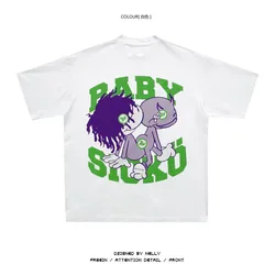 New 23 Baby Sicko Green Born From Pain IAN CONNOR T Shirts T-Shirt Hip Hop Skateboard Street Cotton T-Shirts Tee Top kenye #A25