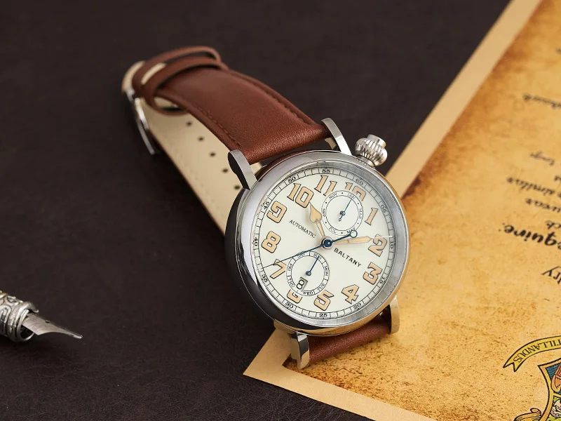 Baltany S6047 Herren A7 Avigation Uhr Original Miyota 9122 Uhrwerk Vintage Retro Piloten-Armbanduhr Leuchtendes Zifferblatt Wasserdicht Herren – Detail 8