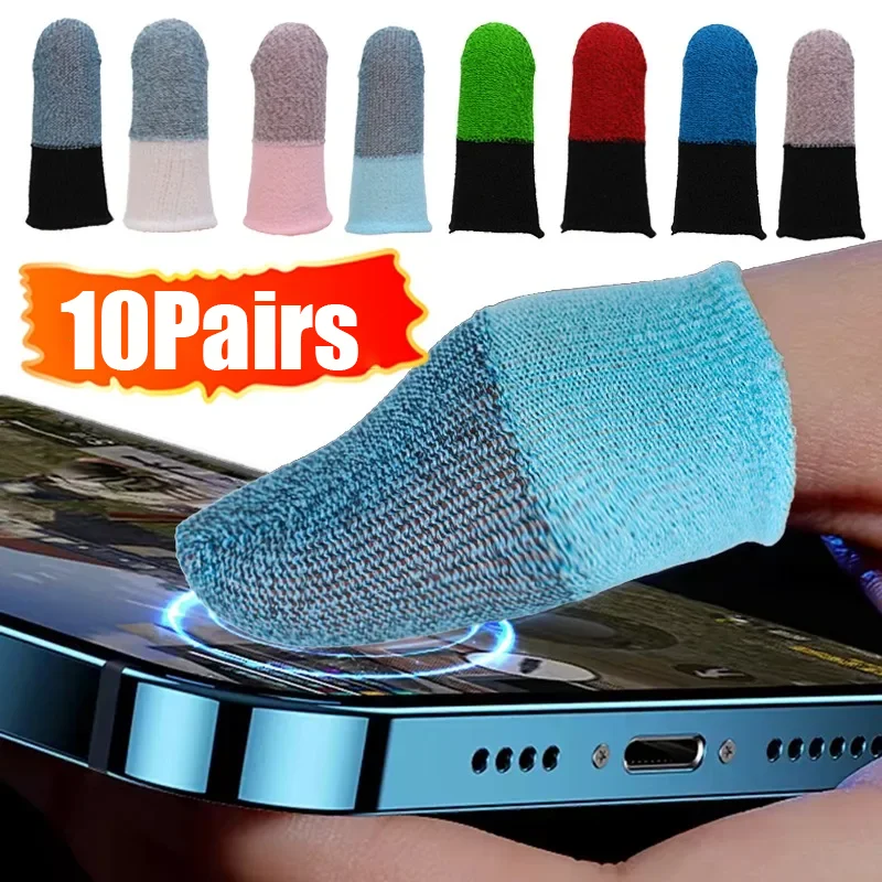 10/1Pairs Mobile Gaming Finger Sleeve Fingers Cots Gaming Anti-slip Touch Screen Finger Sleeve Breathable Gaming Finger Covers