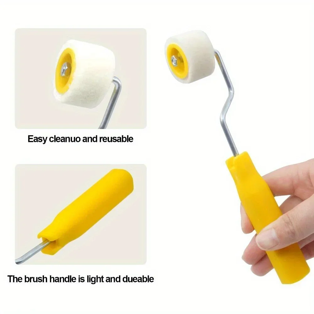 Mini 2cm 3cm Paint Roller Brush Real Wool Fine Hair Short Hair Marking Mini Roller Core 1 Inch Roller Brush