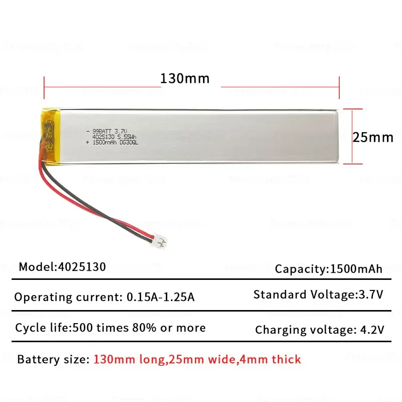 10 Pcs Lithium Polymer Battery 4025130 1500mAh 3.7V Li Po Batteries for Stair Sensor Emergency Lights Home Counter LED Light