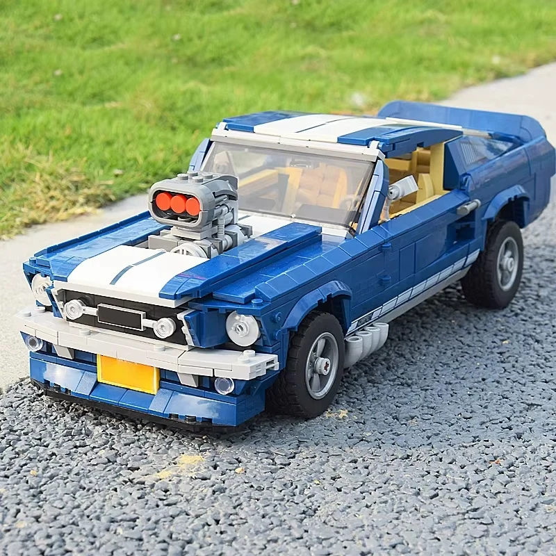 

Набор строительных блоков MOC Classic Ford Mustang, 1471 деталь, модель гоночного автомобиля, спортивный автомобиль, конструктор, игрушка, подарок для детей и взрослых