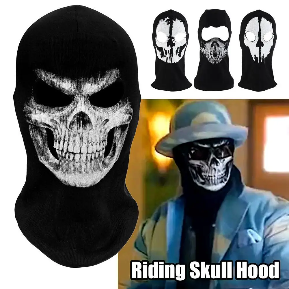 Balaclava Skull Ghost Full Face Mask For Halloween Party Windproof Ski Mask Motorcycle Face Masks Hood For Outdoor Sport Cycling