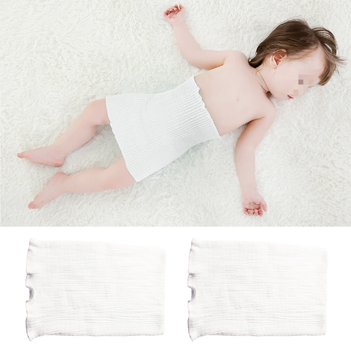 

Newborn Baby Navel Belt Cotton Umbilical Cord Soft Breathable Sweat-Absorbing Stomach Protector Abdomen Support White 24cm