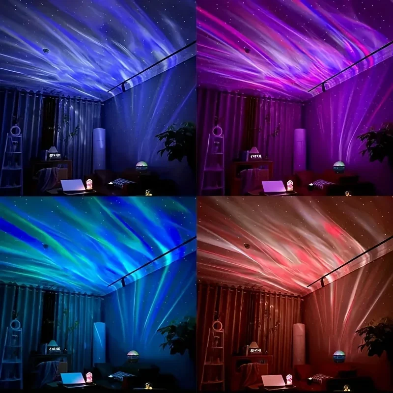 USB LED Night Light Starry Sky Projector Lamp Aurora DC 5V RGB Remote Control Rotating Lighting for Home Party Room Decoration