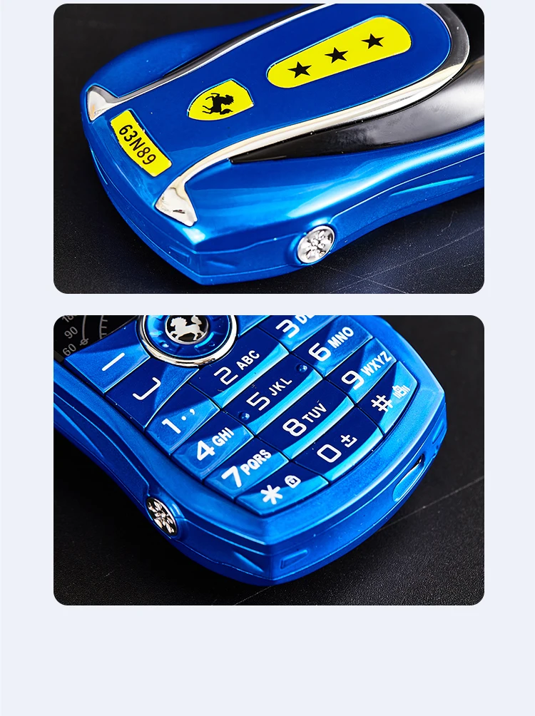 Unlocked Cute Car Toy Feature Phone For Kids Button Mobile Two Sim Cards Blacklist Small Size Low Radiation Cheap For Student