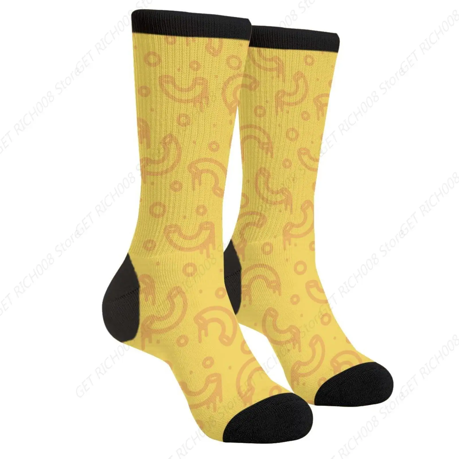 Mismatched Macaroni And Cheese Macaroni Pasta Food Casual Funny Funky Novelty Socks For Men Women