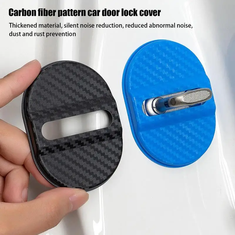 Door Latch Cover For Cars Noise Reducing Door Lock Cover 4 PCS Door Latch Cover Shock Absorbing Door Lock Protector Car Door