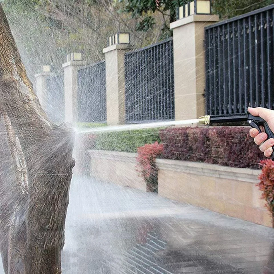 Automobile High-pressure Car Wash Water Gun, New Copper-plated Nozzle, Thickened Long Rod, Family Car Dual-purpose High-pressure