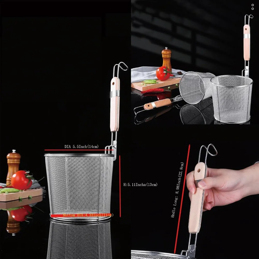 Tenta Kitchen Miracle Noodle Angel Hair Pasta Noodle Blanching Basket، Barilla Thin Spaghetti Pasta Deep Strainer مقشدة مع W