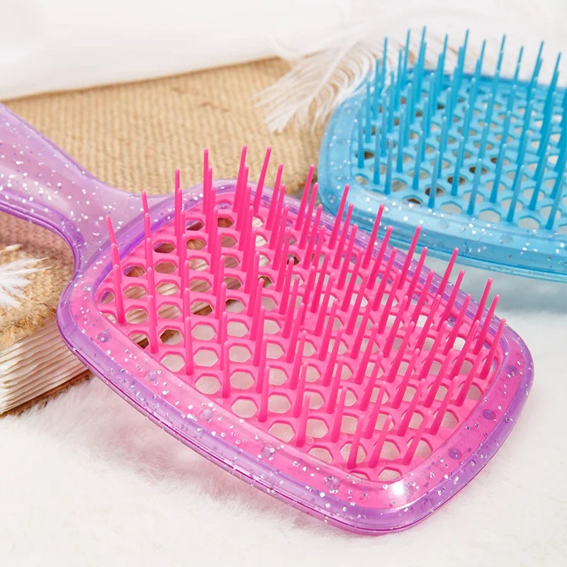 قطعة واحدة من مشط وسادة هوائية ذات أسنان واسعة ملونة من Bakhogold فرشاة شعر مضادة للكهرباء الساكنة مع تصميم مجوف لتدليك فروة الرأس #3