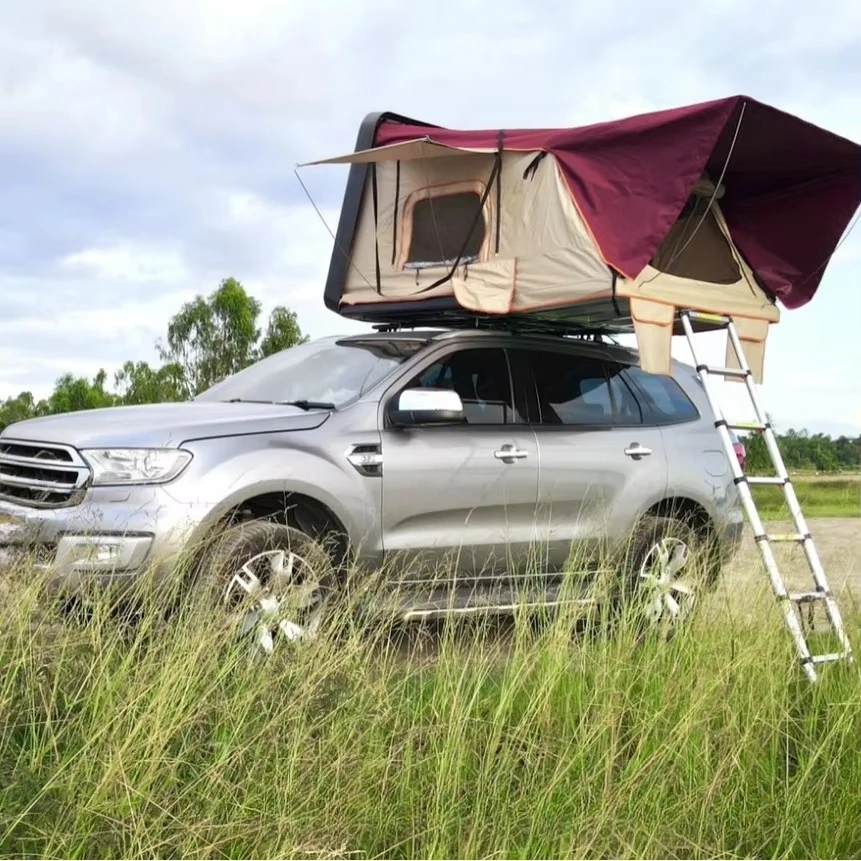 Hard Shell Aluminum Roof Tent Camping Four-season Fully Automatic Car Canvas Fabric Self-driving Tour Outdoor Equipment One