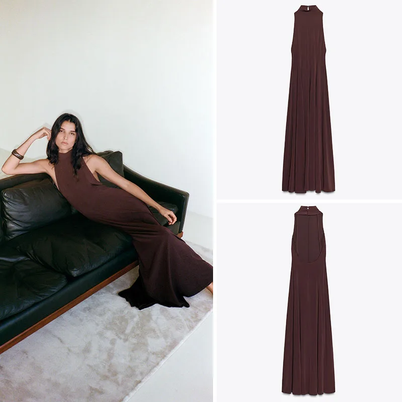 

Новое осеннее женское длинное платье с открытыми плечами в Корейском стиле с высокой талией, однотонное вечернее платье для вечеринок и свадеб