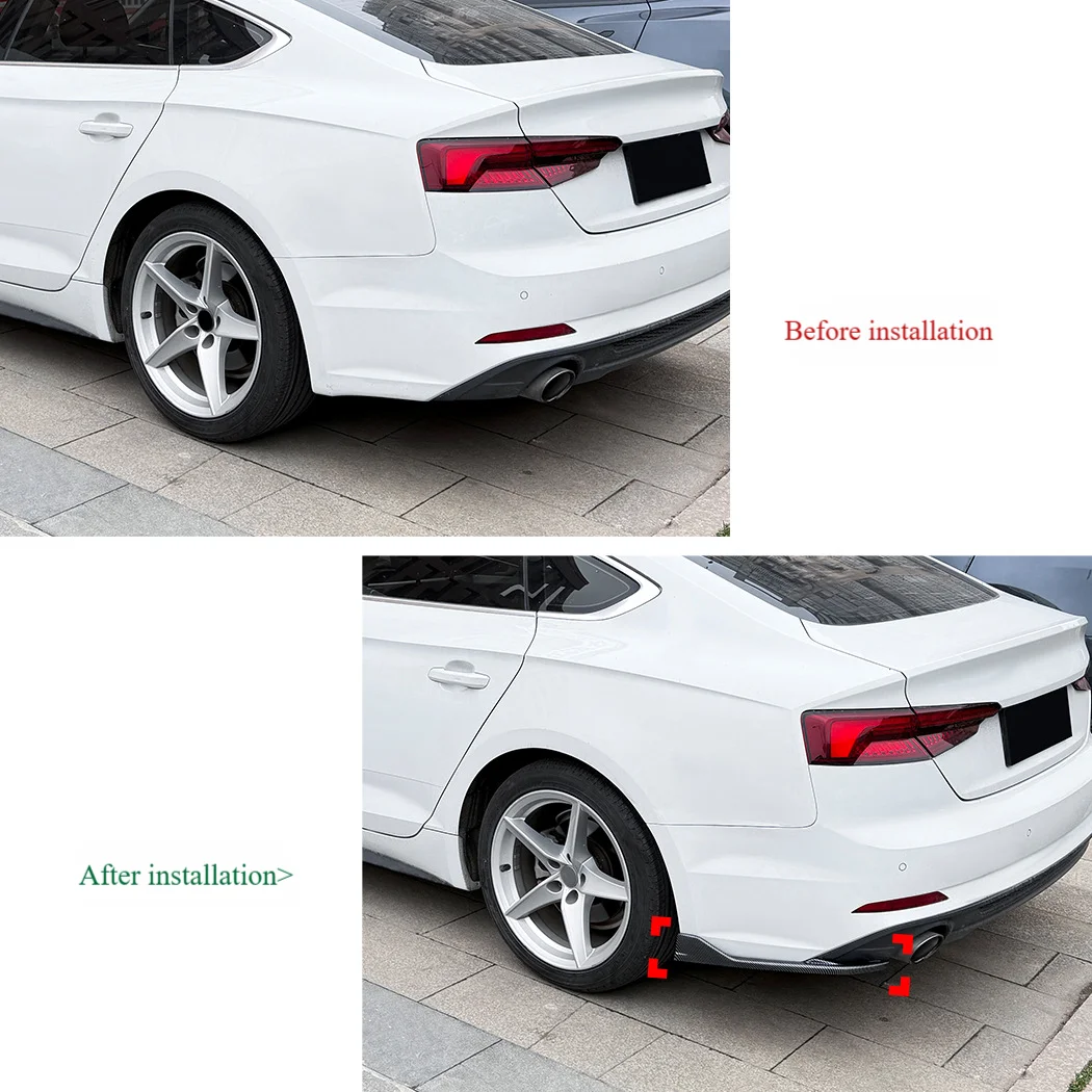 For Audi A5 F5 2017-2020 Sline two-door four-door models, universal rear bumper corner trim sticker diffuser car modification.