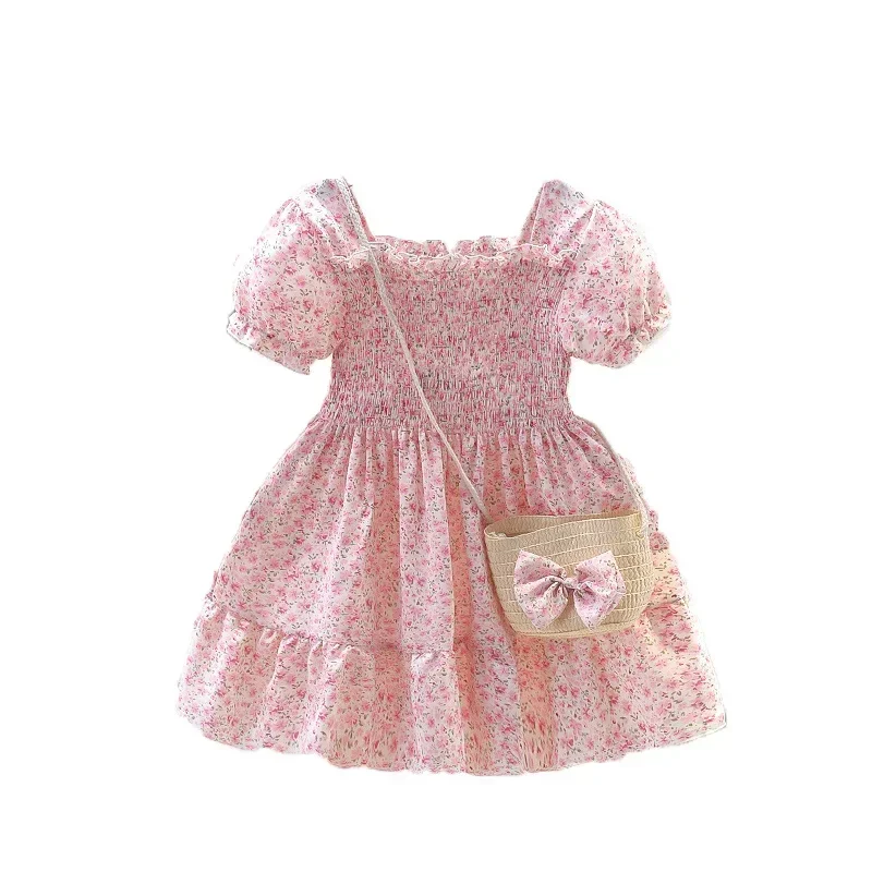 Robe d'été à motif floral pour petite fille, vêtements de princesse, nouvelle collection