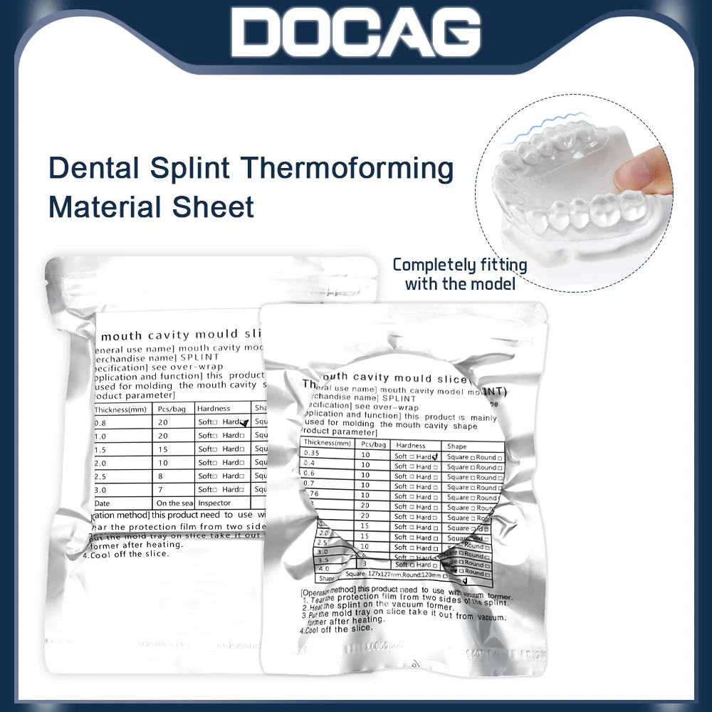 

Dental Lab Splint Thermoforming Materials Retainer Slice Vacuum Forming Sheet Hard Denture Model Square Round Dentist Accessorie